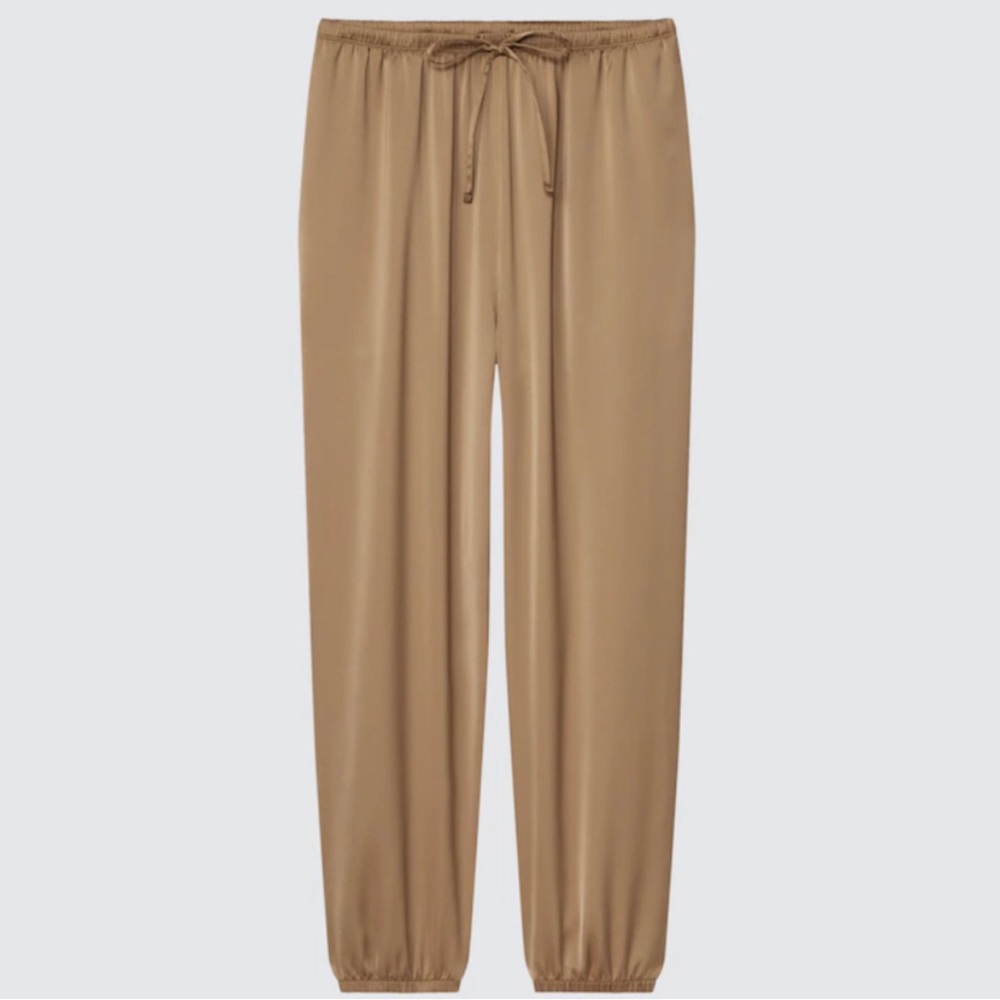 Uniqlo Satin Drape Jogger Pants XS Beige